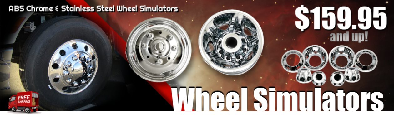 WHEEL SIMULATORS, CHROME ABS AND STAINLESS STEEL